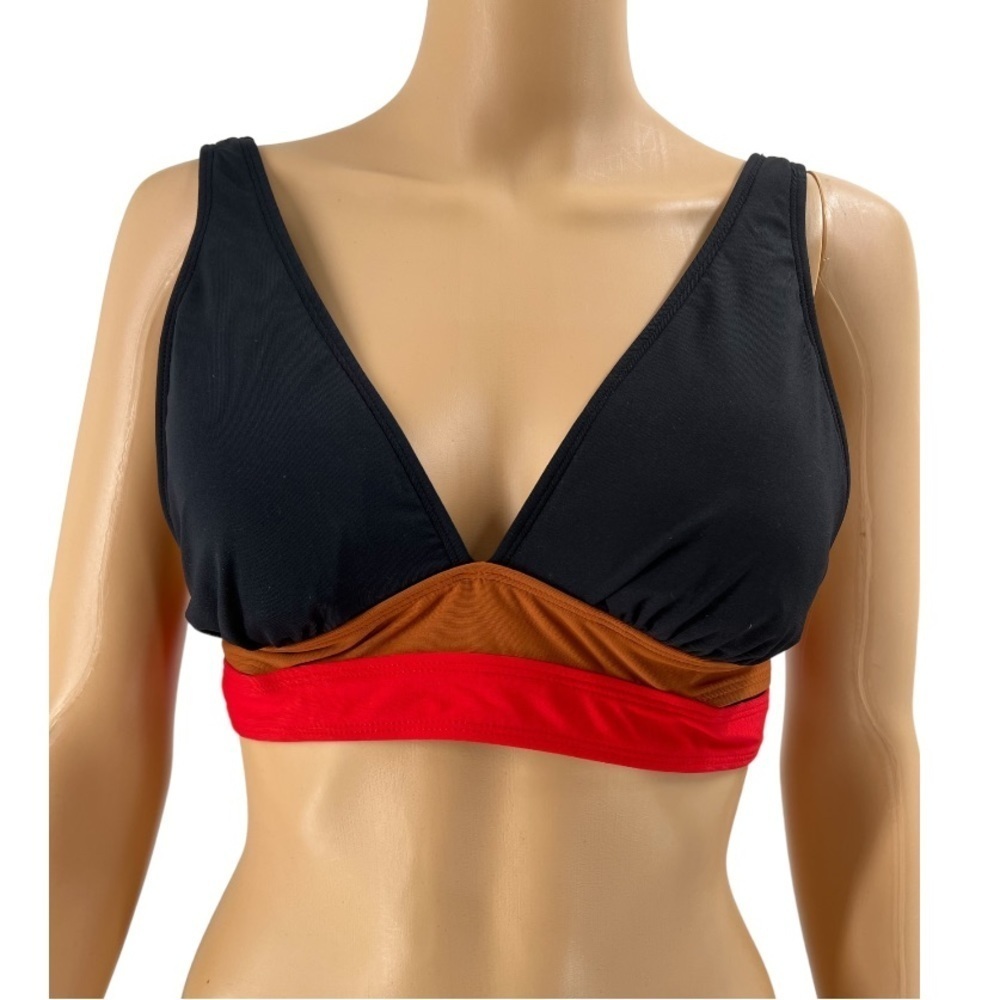 Ann Taylor Loft Bikini Top Black, Rust, & Red Size M